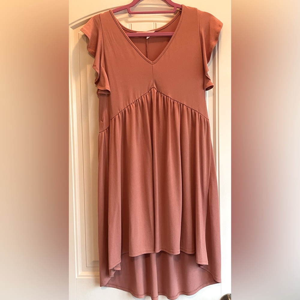 BCBGeneration Coral Flutter Sleeve Dress